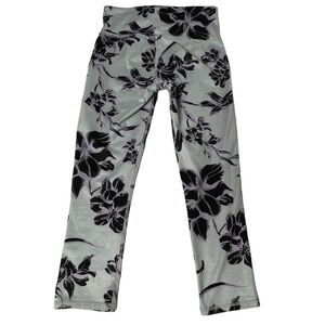 Athleta gray floral print workout capris XS